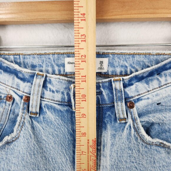 Abercrombie Fitch Jeans Womens 26 2 Short Blue 90s Baggy Curve Love Low Rise - Picture 5 of 13